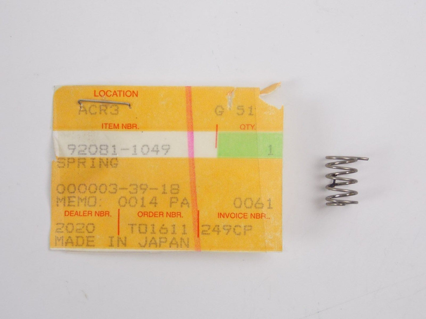 NOS OEM KAWASAKI 1978 1980 1982 1983 SPRING KZ1000 KZ550   92081-1049 - MotoRaider