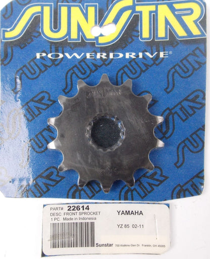 SUNSTAR FRONT SPROCKET 14T DERBI GPR Nude 125 GILERA SC125 SUZUKI RM100 22614 - MotoRaider