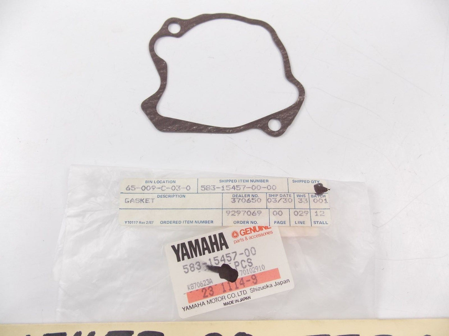 NOS OEM 1976-1981 YAMAHA BREATHER GASKET TT500 XT500  583-15457-00 - MotoRaider
