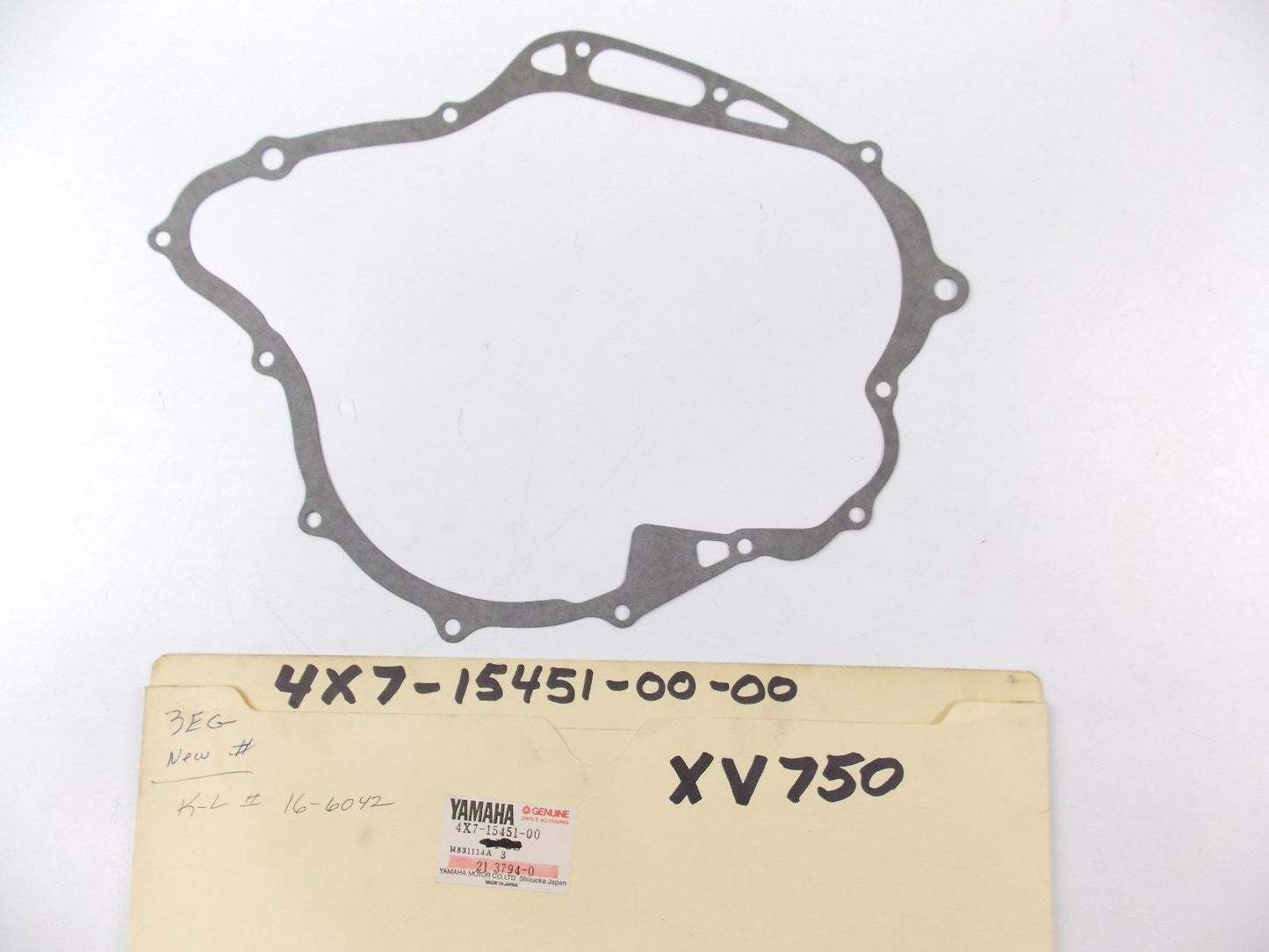 NOS OEM 1984-1999 YAMAHA CRANKCASE COVER GASKET XV700/750/920/1100 4X7-15451-00 - MotoRaider