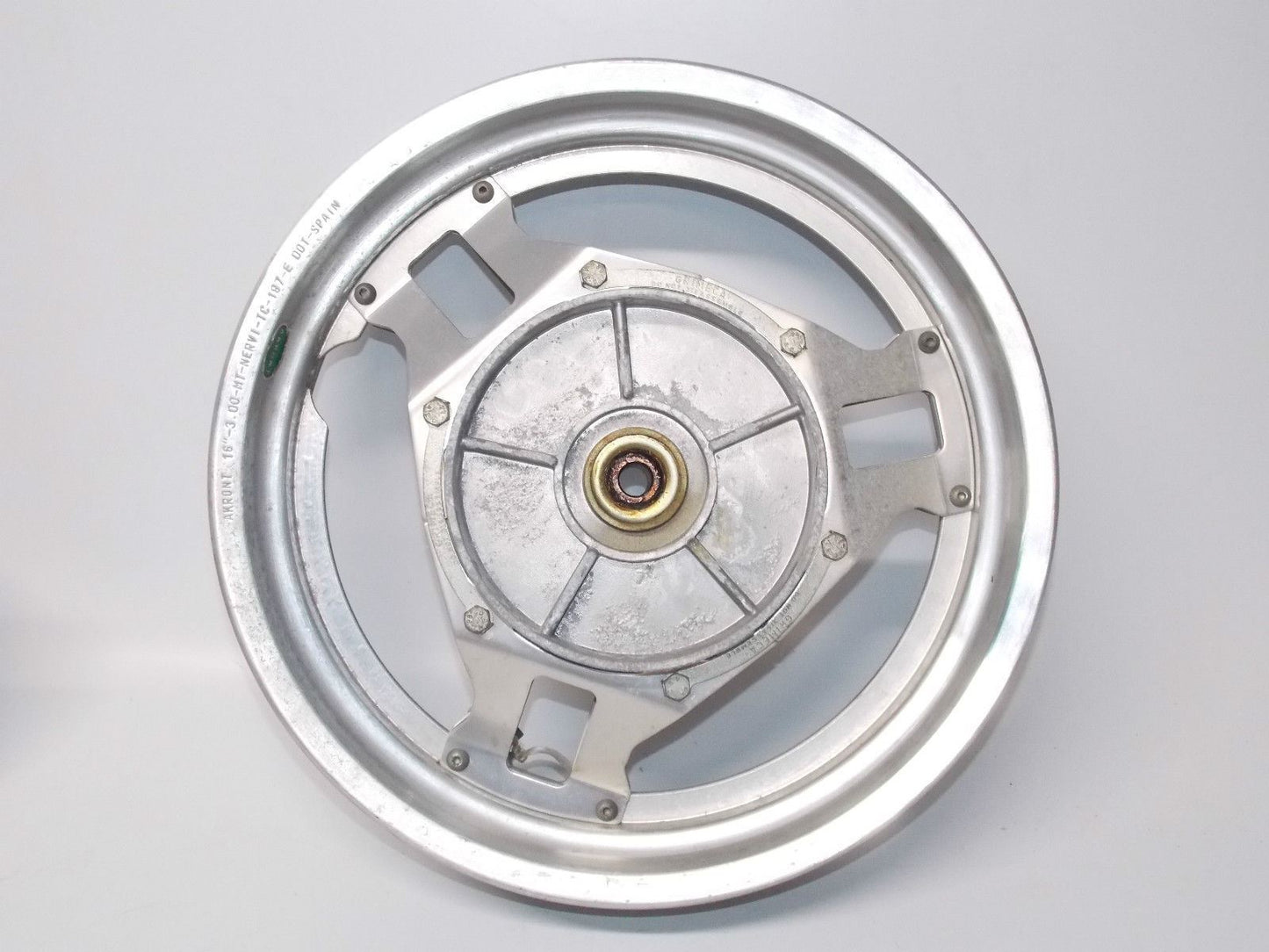 NOS REAR WHEEL 16"x3.00 AKRONT RIM GRIMECA HUB 1986 MORINI EXCALIBUR 350 DUCATI - MotoRaider