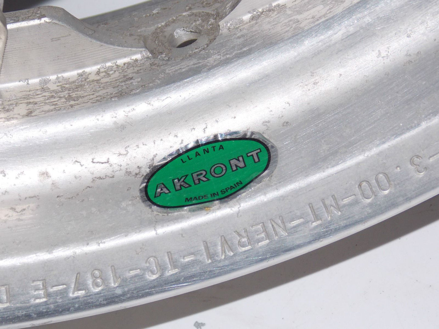 NOS REAR WHEEL 16"x3.00 AKRONT RIM GRIMECA HUB 1986 MORINI EXCALIBUR 350 DUCATI - MotoRaider