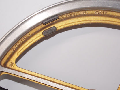 NOS 1984 NOS 16" x 2.15 ENKEI GOLD ALLOY WHEEL FRONT SUZUKI RGV250 WOLF TUBELESS - MotoRaider