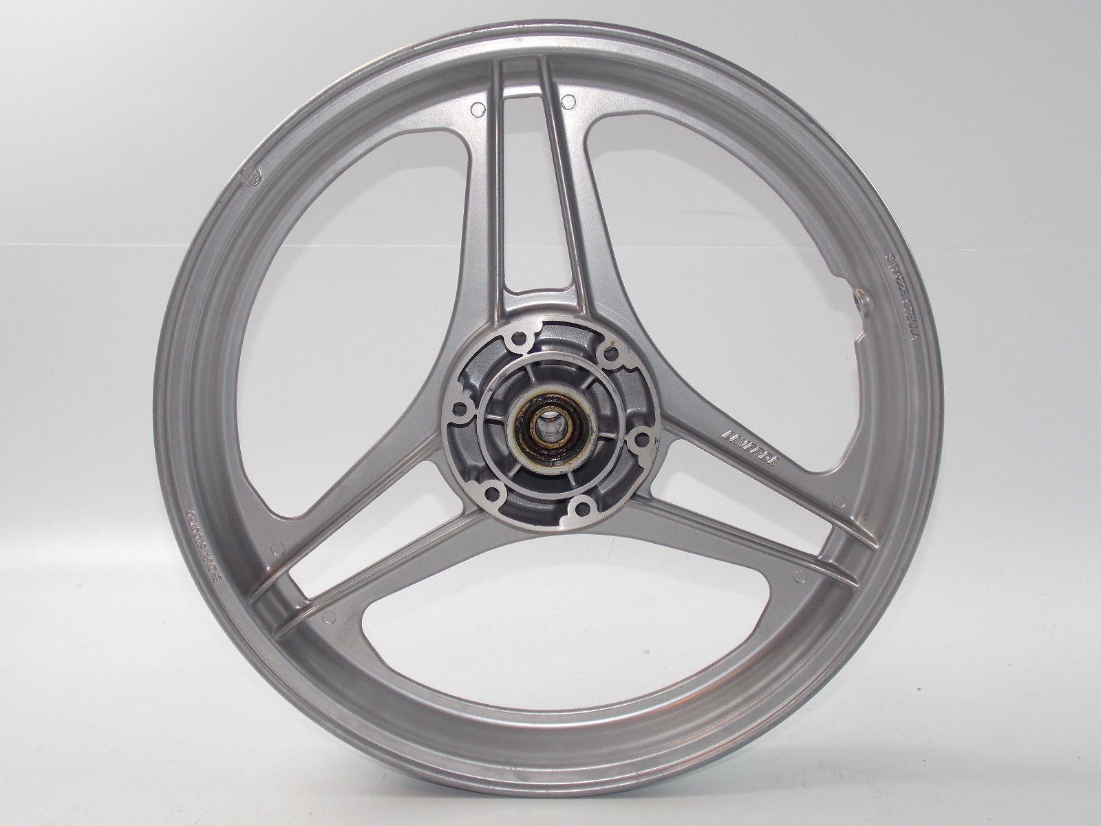 NOS 1980'S LAVERDA 3 SPOKE 2.15-16 FRONT ALLOY MAG WHEEL "3 RAZZE STELLA" - MotoRaider