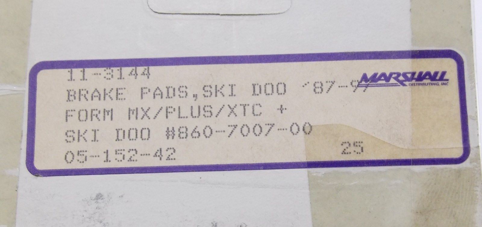 NOS OEM 1988-2007 SKI DOO 860-7007-00  SPI SNOWMOBILE BRAKE PAD SET 05-152-42 - MotoRaider