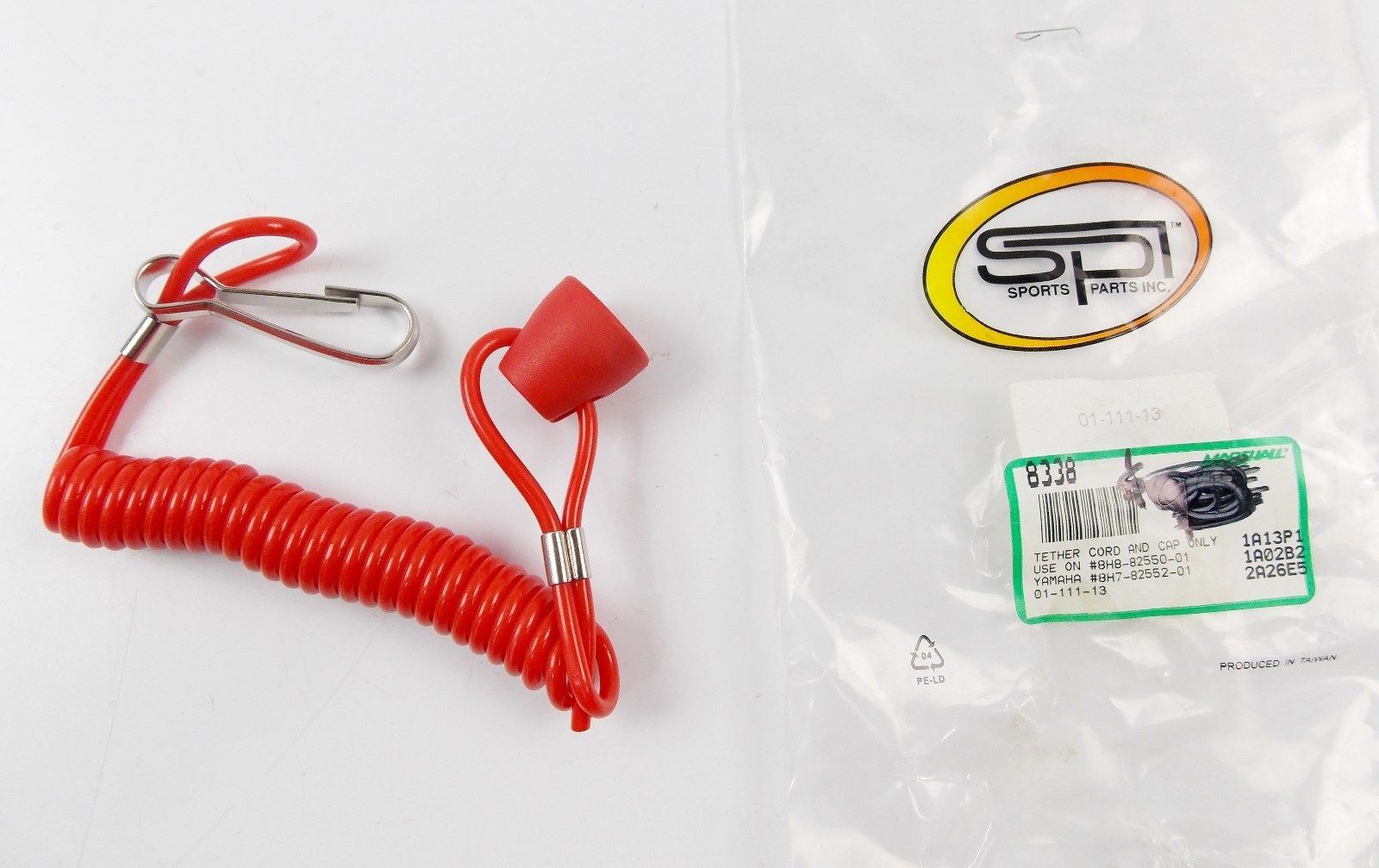 NOS SPI SAFETY TETHER CORD AND CAP  01-111-13C  FITS OEM YAMAHA 8H7-82552-01 - MotoRaider
