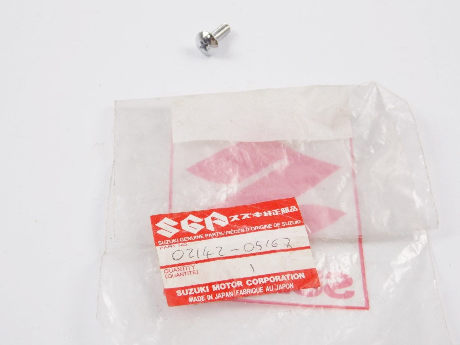 NOS OEM 1971-1983 SUZUKI OUTBOARD SCREW RM500 GS750 TM400 TS400   02142-05167 - MotoRaider