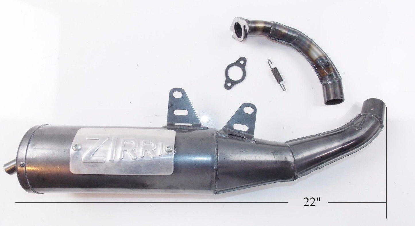 ZIRRI RACING EXHAUST MUFFLER L=22" PIAGGIO YAMAHA APRILIA MALAGUTI MINARELLI - MotoRaider