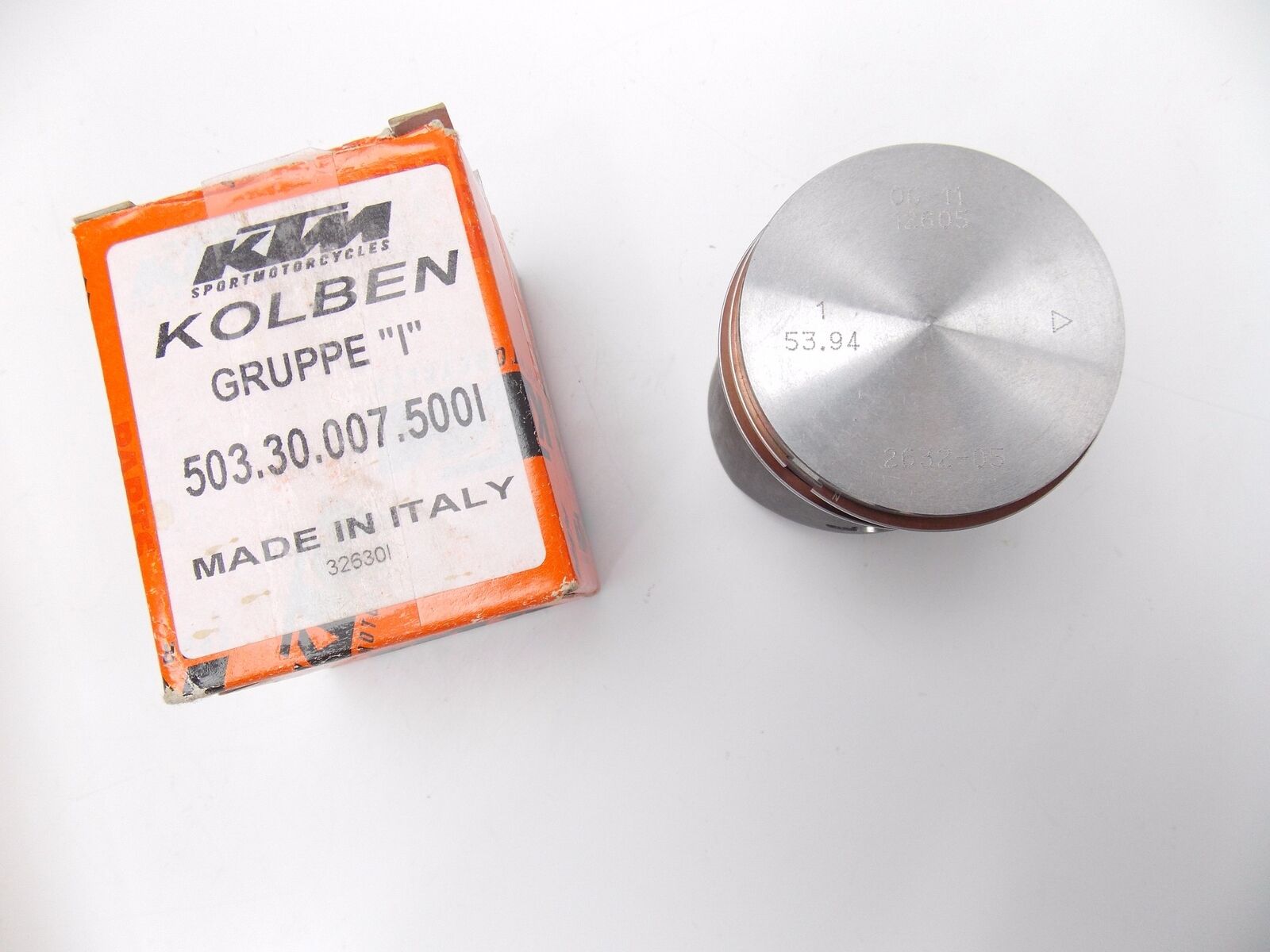 NOS OEM KTM 2001-2006 125 EXC PISTON SET 54 mm 50330007500 | 503.30.007.500 (I) - MotoRaider