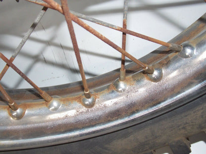 1971 HUSQVARNA SPORTSMAN 360 18" REAR WHEEL TRELLERBORG TIRE RADAELLI RIM HUB - MotoRaider