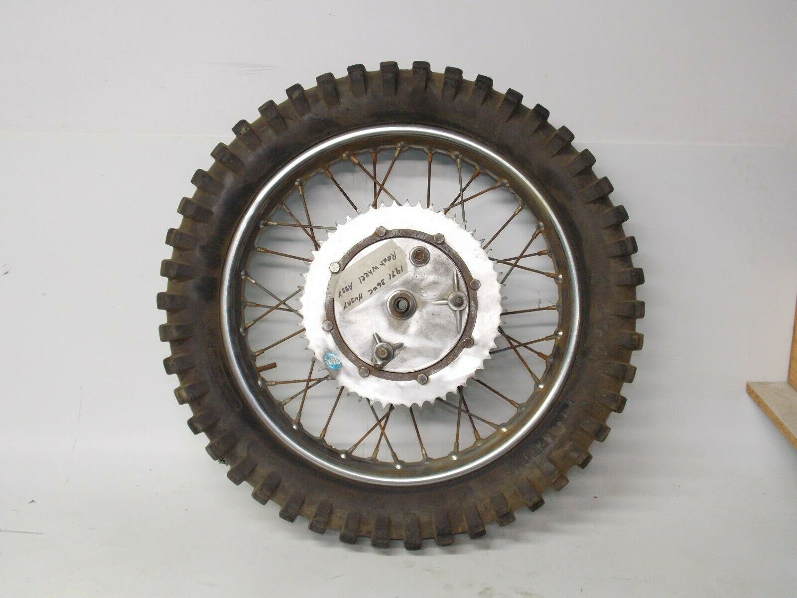 1971 HUSQVARNA SPORTSMAN 360 18" REAR WHEEL TRELLERBORG TIRE RADAELLI RIM HUB - MotoRaider