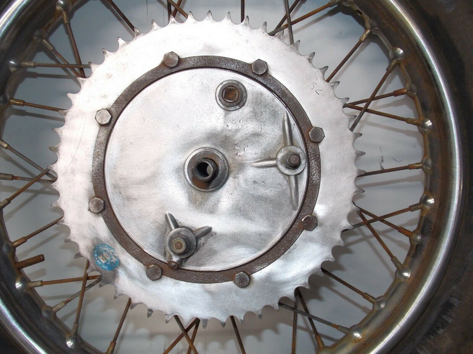 1971 HUSQVARNA SPORTSMAN 360 18" REAR WHEEL TRELLERBORG TIRE RADAELLI RIM HUB - MotoRaider