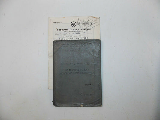 1971 BENELLI 125 OWNER CERTIFICATE BOOKLET MOTORCYCLE ORIGINAL ITALIAN DOCUMENT - MotoRaider