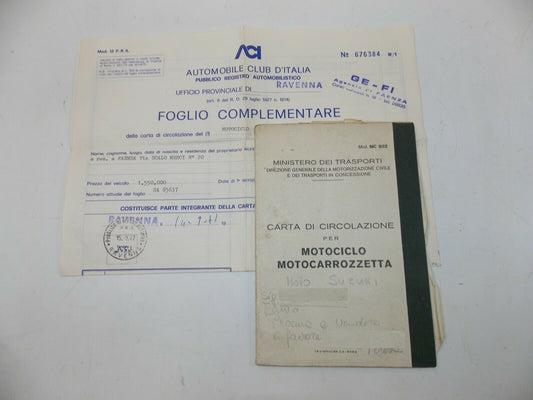 1977 SUZUKI GS400 OWNER CERTIFICATE BOOK MOTORCYCLE ORIGINAL ITALIAN DOCUMENT - MotoRaider