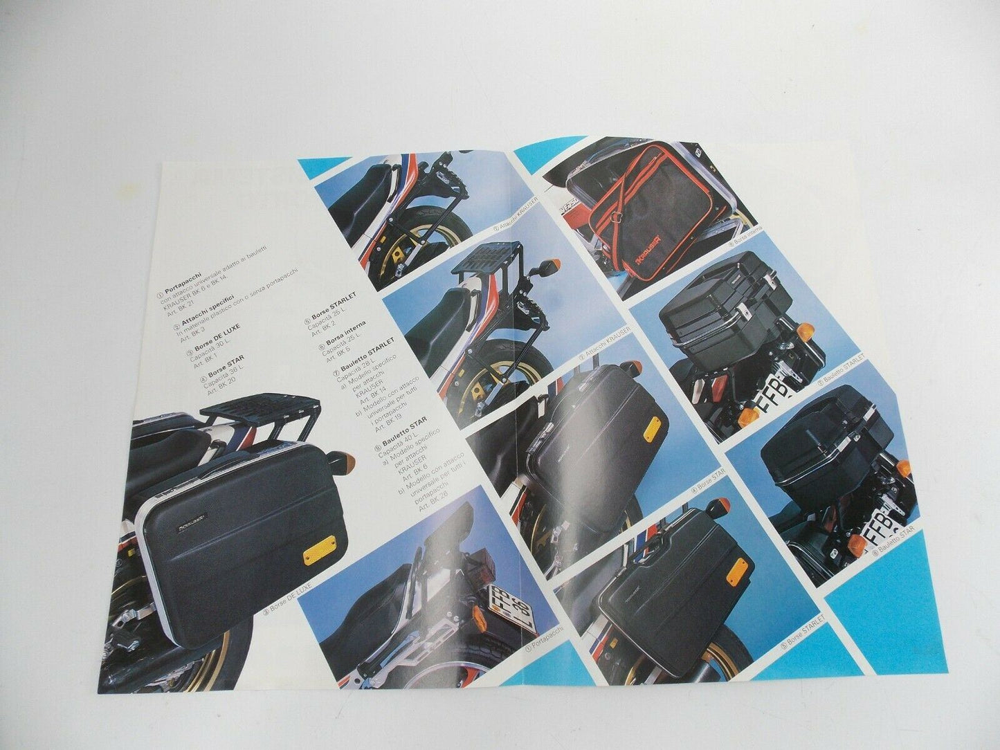 ORIGINAL KRAUSER LUGGAGE SYSTEM TOP CASE BROCHURE AD IN ITALIAN 8"x11" BMW HONDA - MotoRaider