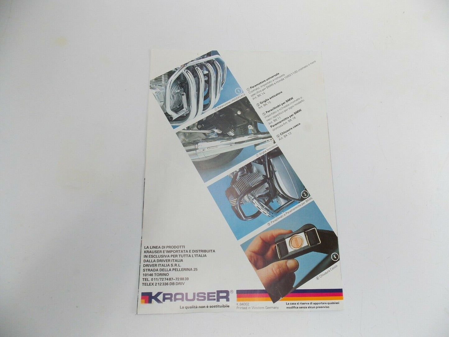 ORIGINAL KRAUSER LUGGAGE SYSTEM TOP CASE BROCHURE AD IN ITALIAN 8"x11" BMW HONDA - MotoRaider