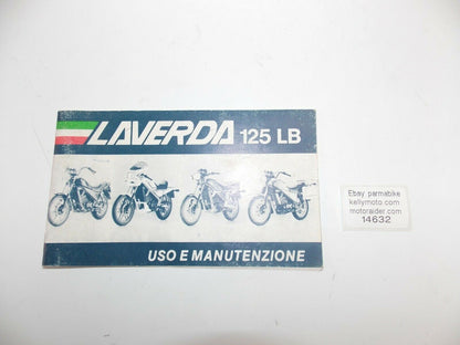 ORIGINAL 1980's LAVERDA LB125 OWNER USER MANUAL BOOK BOOKLET ITALIAN - MotoRaider