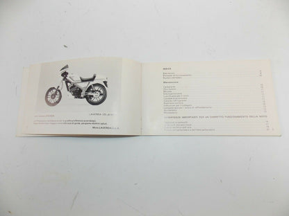 ORIGINAL 1980's LAVERDA LB125 OWNER USER MANUAL BOOK BOOKLET ITALIAN - MotoRaider