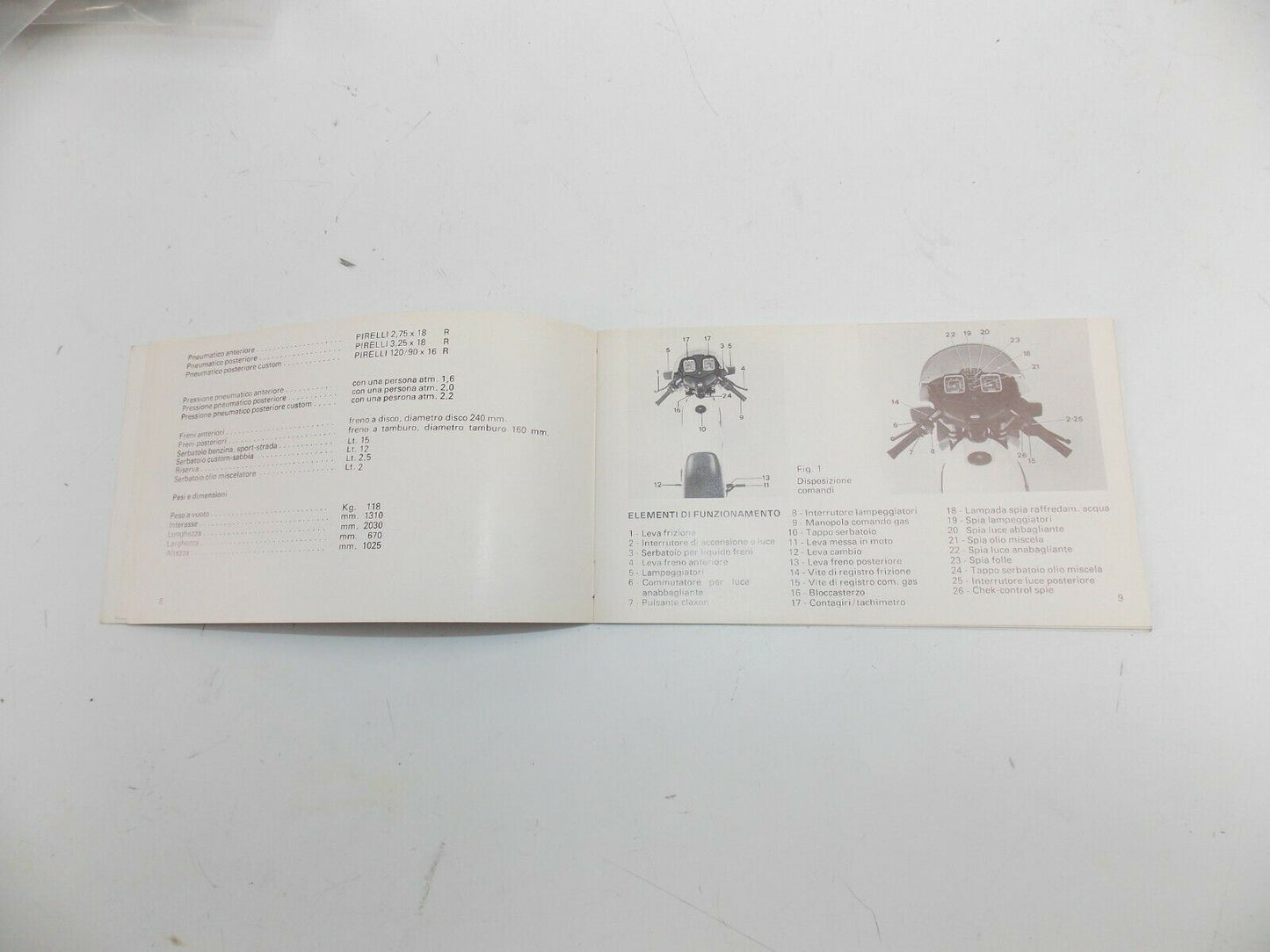 ORIGINAL 1980's LAVERDA LB125 OWNER USER MANUAL BOOK BOOKLET ITALIAN - MotoRaider