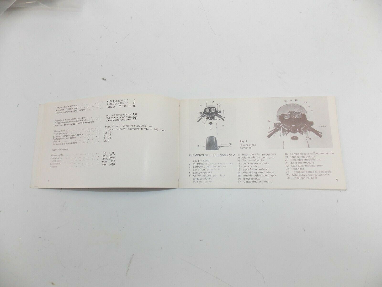 ORIGINAL 1980's LAVERDA LB125 OWNER USER MANUAL BOOK BOOKLET ITALIAN - MotoRaider