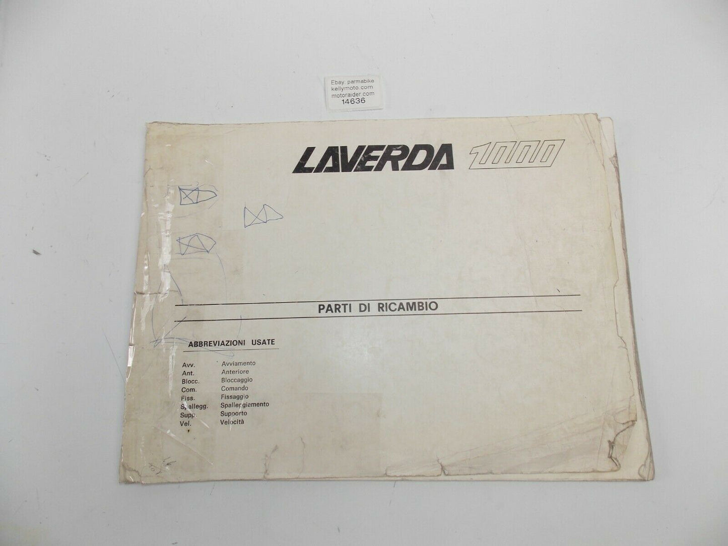 1970's LAVERDA 1000cc 3 CYLINDER PARTS MANUAL DIAGRAM BOOK MOTOR CHASSIS ITALIAN - MotoRaider