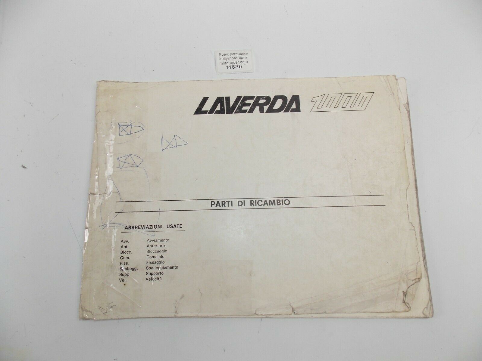 1970's LAVERDA 1000cc 3 CYLINDER PARTS MANUAL DIAGRAM BOOK MOTOR CHASSIS ITALIAN - MotoRaider
