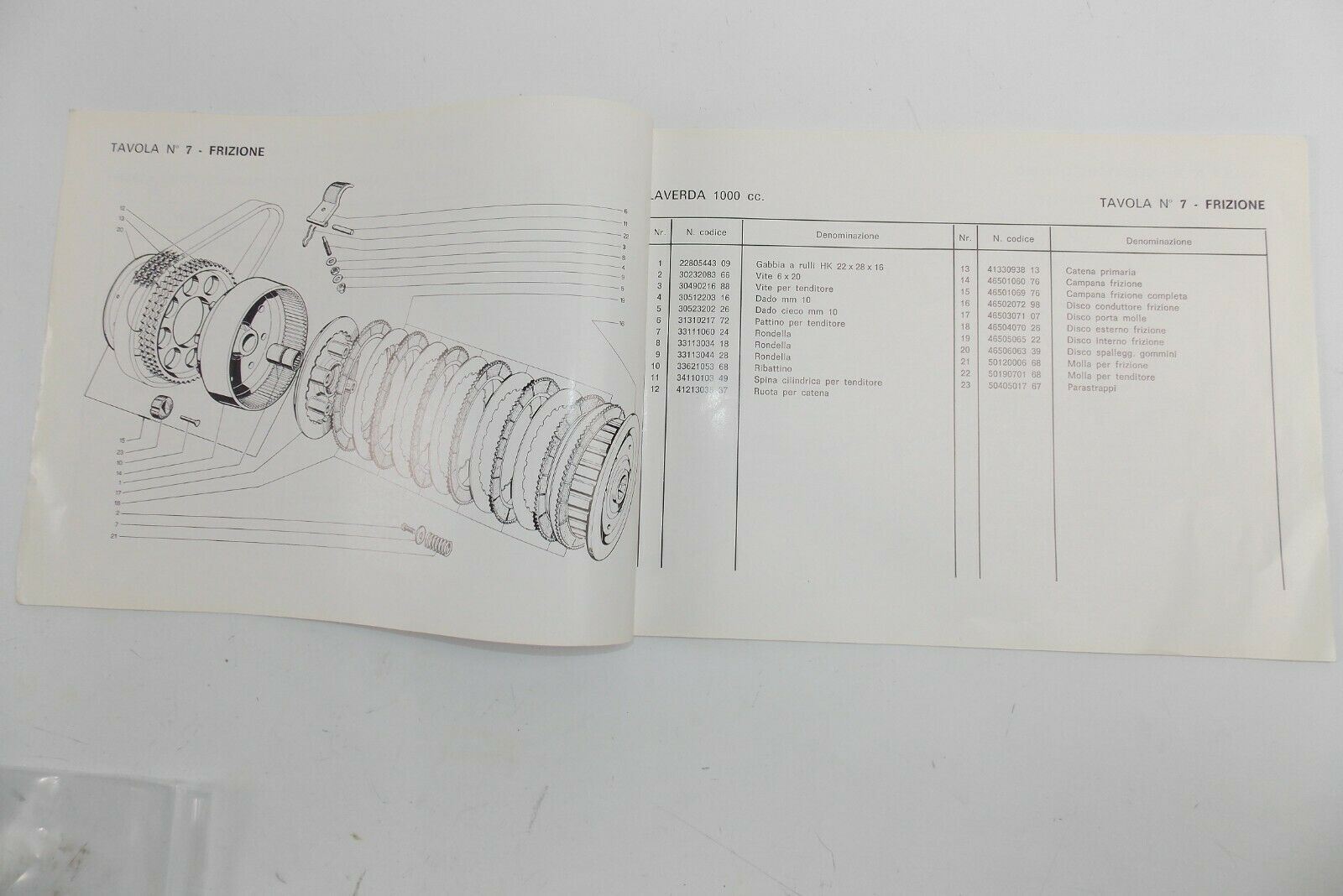 OEM 1970's LAVERDA 1000cc PARTS MANUAL DIAGRAM BOOK MOTOR CHASSIS ITALIAN - MotoRaider