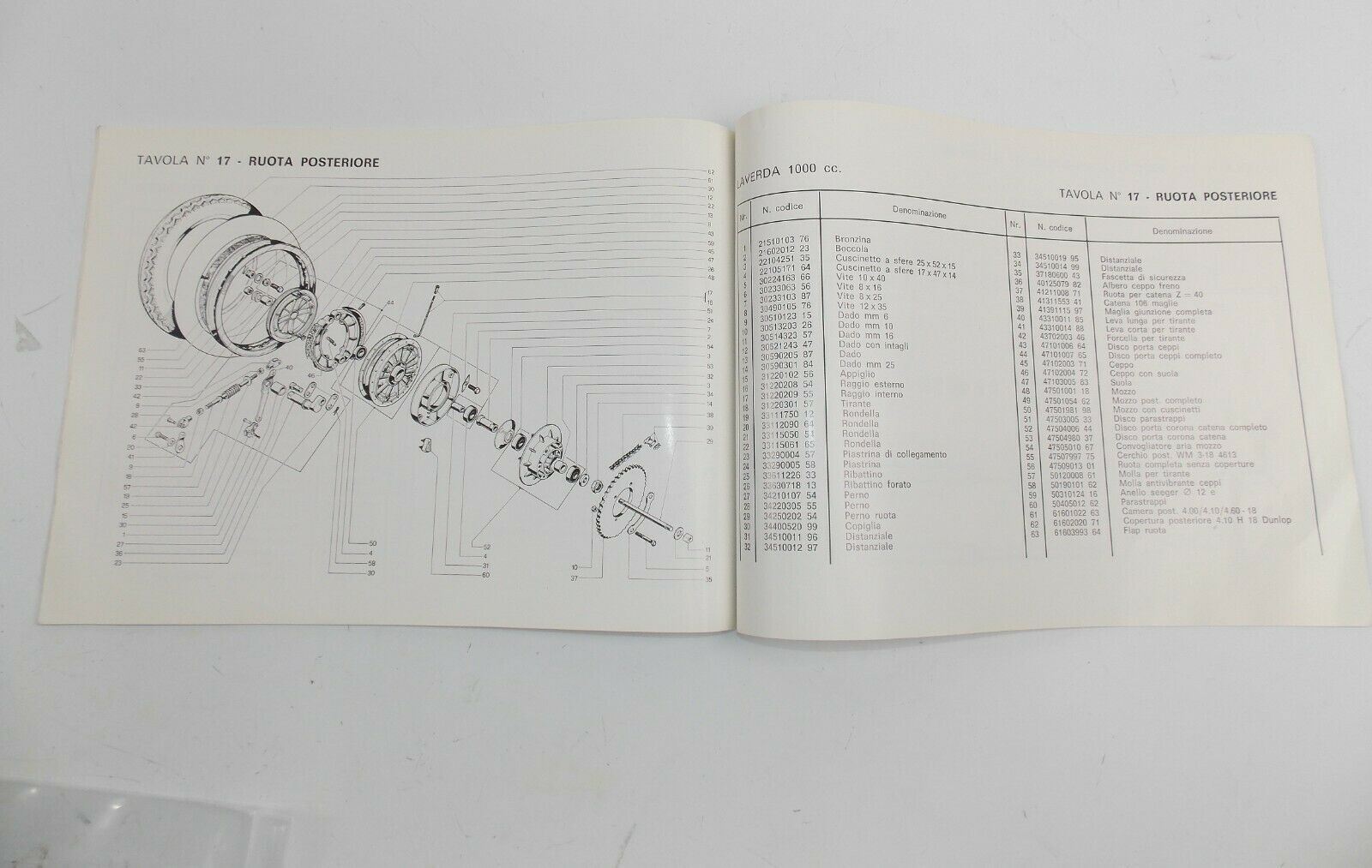 OEM 1970's LAVERDA 1000cc PARTS MANUAL DIAGRAM BOOK MOTOR CHASSIS ITALIAN - MotoRaider