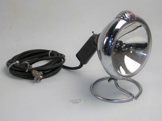 VINTAGE UNITY SPOT SEARCH LIGHT+PLUG OUTLET+ PEDESTALL LENS D=6" POLICE CAR BOAT - MotoRaider