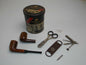 1980's BORKUM RIFF TOBACCO TIN+GIGAR CUTTER+PIPE TOOL+2 PIPE FRABENVER BENZON - MotoRaider