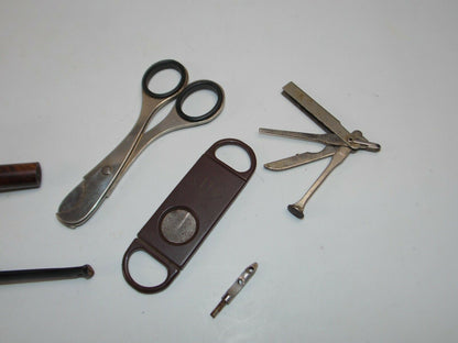 1980's BORKUM RIFF TOBACCO TIN+GIGAR CUTTER+PIPE TOOL+2 PIPE FRABENVER BENZON - MotoRaider