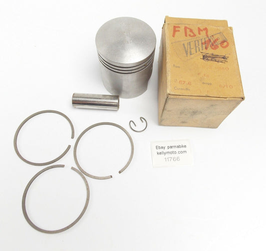 NOS VERTEX PISTON + RINGS + PIN + CLIP D. 57.6 mm F.B. MONDIAL 160 cc - MotoRaider