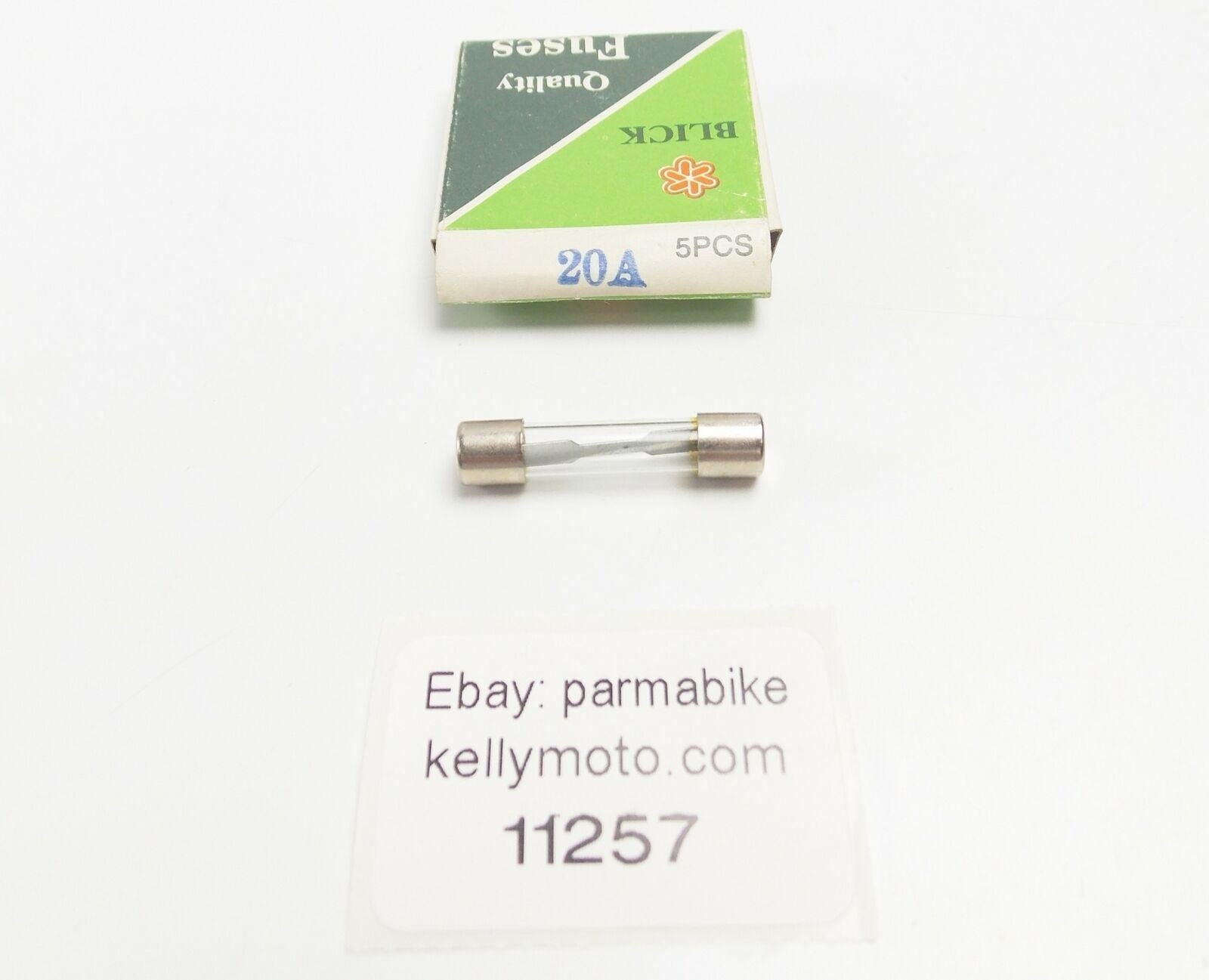 2X BLICK JSO FAST-ACTING GLASS TUBE FUSE 20A 1/4x1 3/16" 6.3x30mm FANTIC ZUNDAPP - MotoRaider
