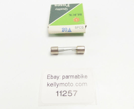2X BLICK JSO FAST-ACTING GLASS TUBE FUSE 20A 1/4x1 3/16" 6.3x30mm FANTIC ZUNDAPP - MotoRaider
