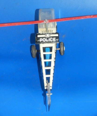 1960's HIGHWAY PATROL POLICE FRICTION ELICOPTER L=7.75" TIN TOY VINTAGE - MotoRaider