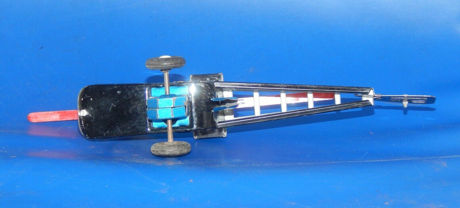 1960's HIGHWAY PATROL POLICE FRICTION ELICOPTER L=7.75" TIN TOY VINTAGE - MotoRaider