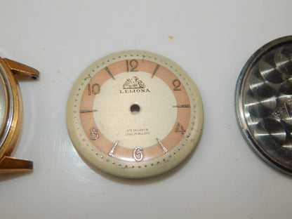 VINTAGE WATCH LEIJONA 17 RUBIS INCABLOC D=33mm FOR PARTS - MotoRaider
