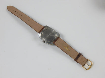 1970's VINTAGE WRIST WATCH SEKONDA 18 JEWELS SWISS MADE 35x40mm LEATHER BAND - MotoRaider