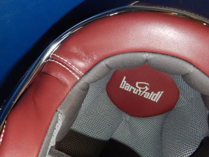 BARUFFALDI HELMET AMERICAN FLAG WHITE BLUE RED LEATHER HARLEY CUSTOM RACE ITALY - MotoRaider