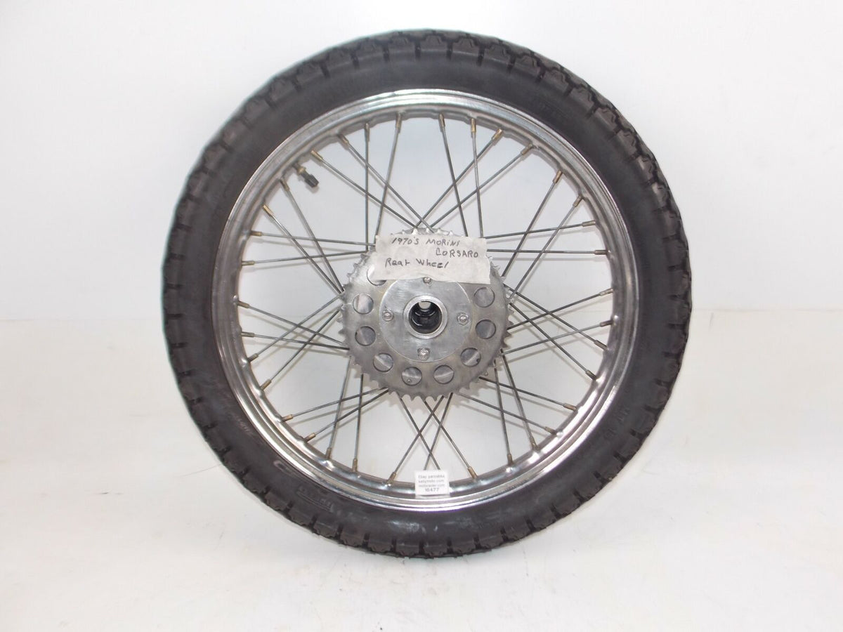 REAR WHEEL SPOKES HUB TIRE SPROCKET 1970's MORINI CORSARO VINTAGE ITAL ...