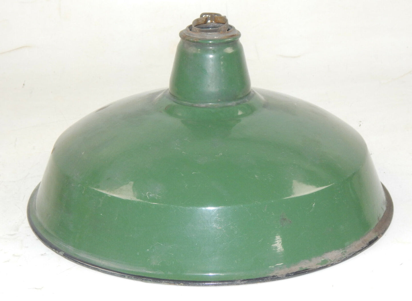 VINTAGE METAL SHOP LIGHT SHADES GREEN PORCELAIN ENAMEL D=14" GARAGE INDUSTRIAL L - MotoRaider