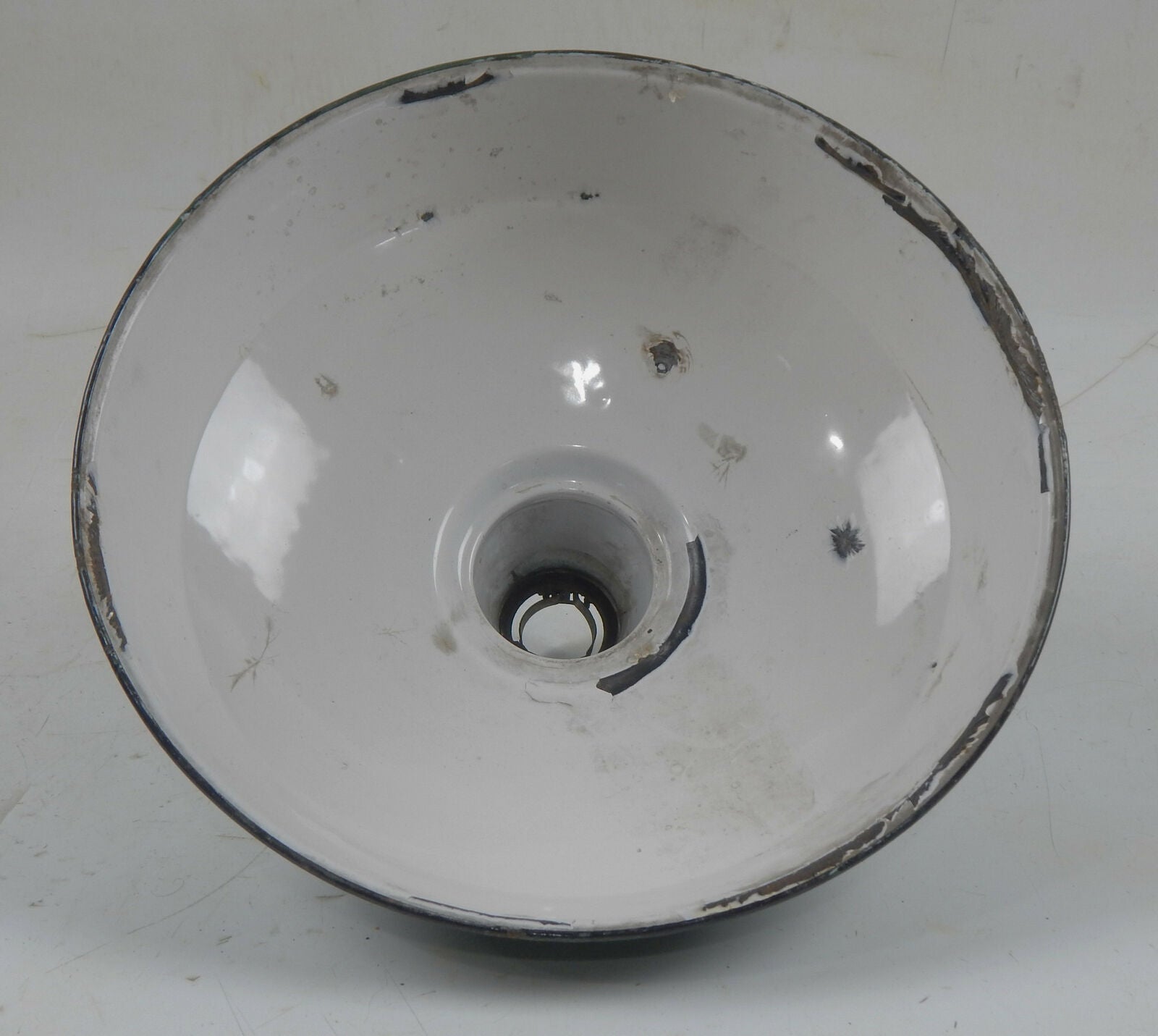 VINTAGE METAL SHOP LIGHT SHADES GREEN PORCELAIN ENAMEL D=14" GARAGE INDUSTRIAL L - MotoRaider