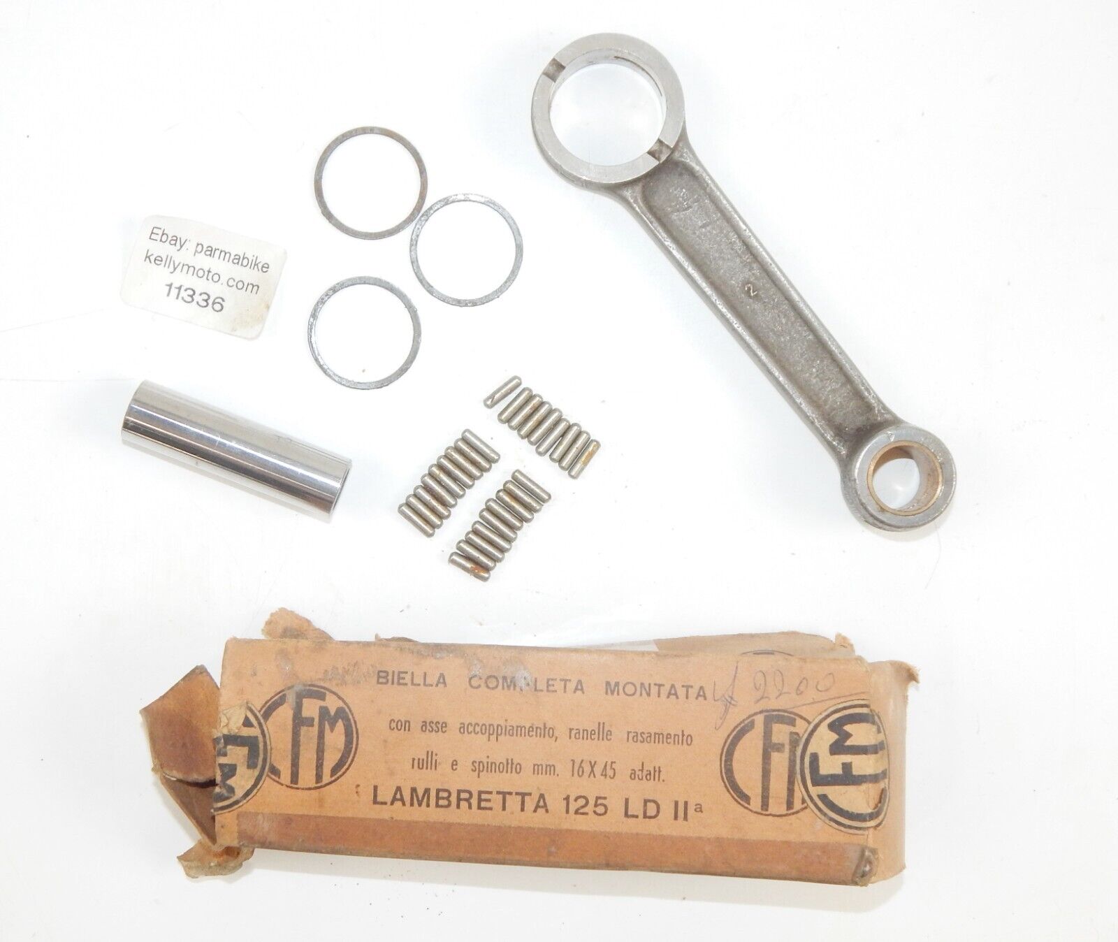 CFM MOTOR CRANK CONNECTING ROD+BEARINGS+PINS LAMBRETTA LD 125 150cc 2nd SERIES - MotoRaider