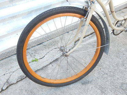 1940's VINTAGE LADY BICYCLE 26" WOODEN RIMS GRIPS FRANCE - MotoRaider