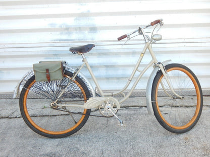 1940's VINTAGE LADY BICYCLE 26" WOODEN RIMS GRIPS FRANCE - MotoRaider