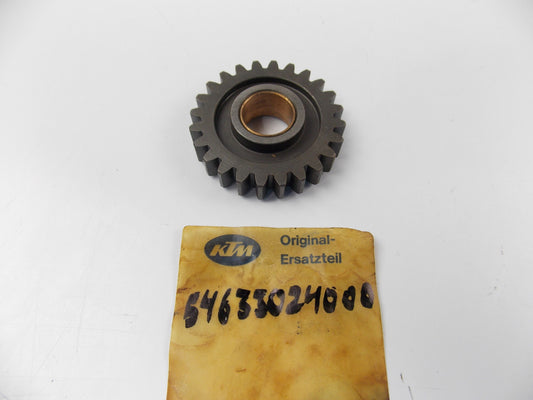 NOS OEM KTM 1990-1991 250/300 KICKSTART INTERMEDIATE GEAR 24 T. 54633024000 - MotoRaider