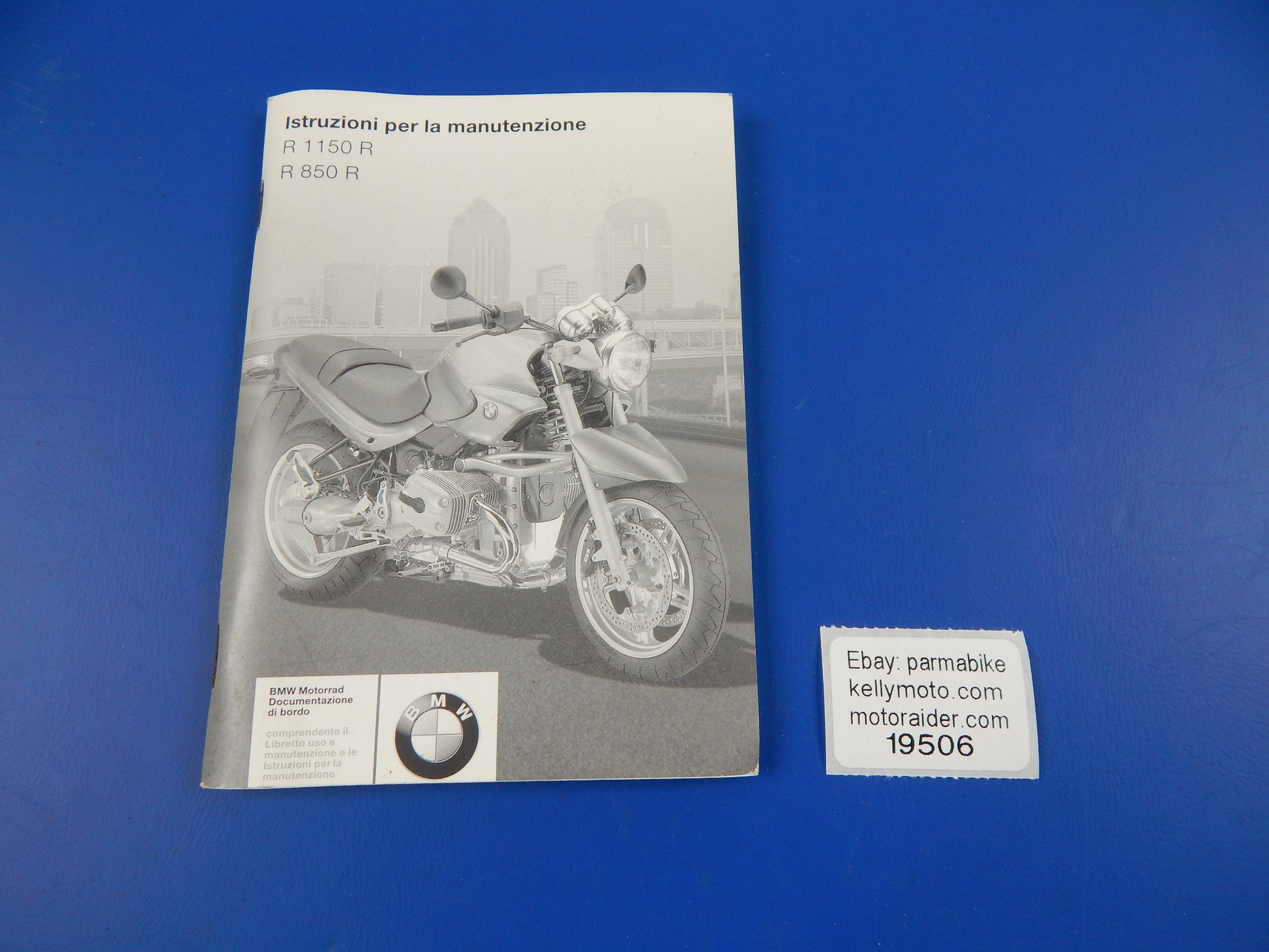 2002 BMW R-850-R R-1150-R OWNER MAINTENANCE MANUAL BOOK LOG ITALIAN VINTAGE - MotoRaider