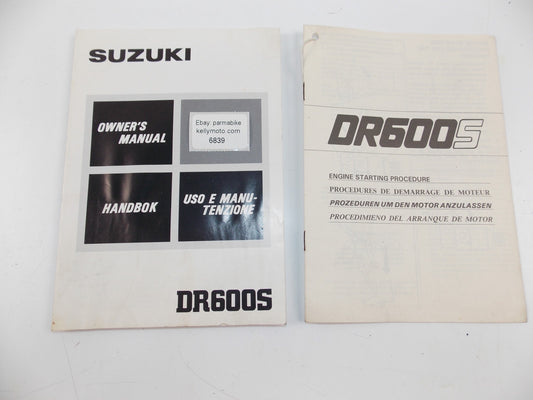 10/1985 OWNER MANUAL CATALOG SUZUKI DR600S ENGLISH ITALIAN FRENCH 9901-14A21-011 - MotoRaider