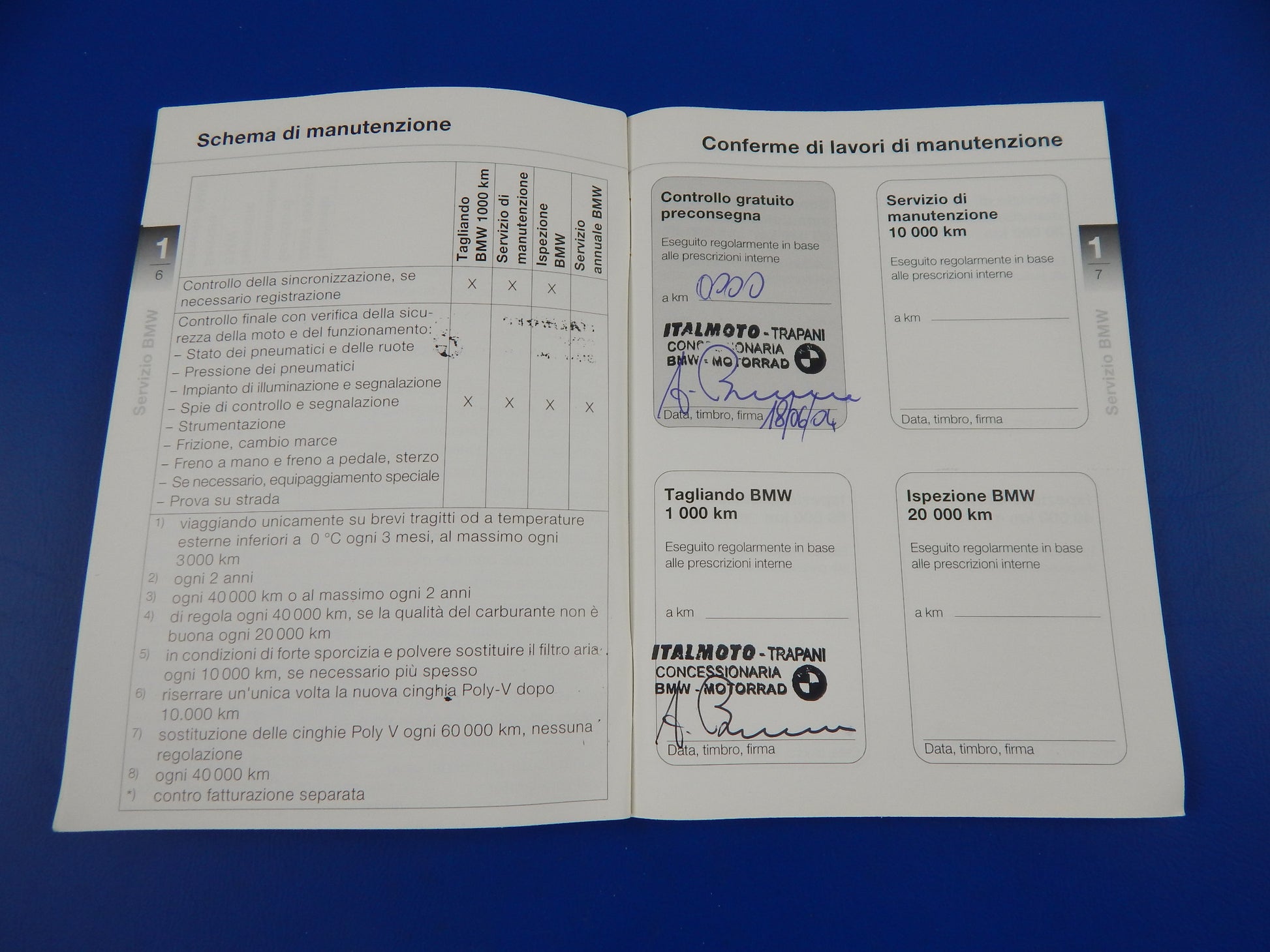 2002 BMW R-850-R R-1150-R OWNER MAINTENANCE MANUAL BOOK LOG ITALIAN VINTAGE - MotoRaider