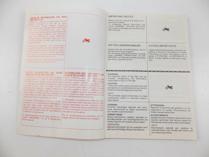 10/1985 OWNER MANUAL CATALOG SUZUKI DR600S ENGLISH ITALIAN FRENCH 9901-14A21-011 - MotoRaider